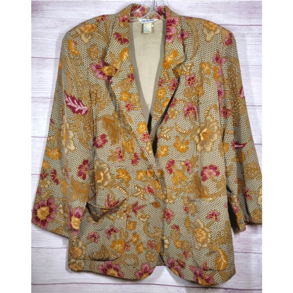 J.G. Hook Vintage Womens 100% Silk Lightweight Jacket Blazer Size S  Paisley